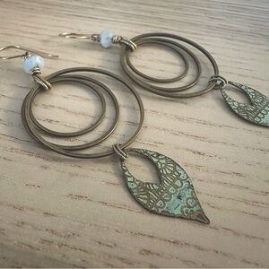 Brass and Turquoise Boho Earrings 🩵